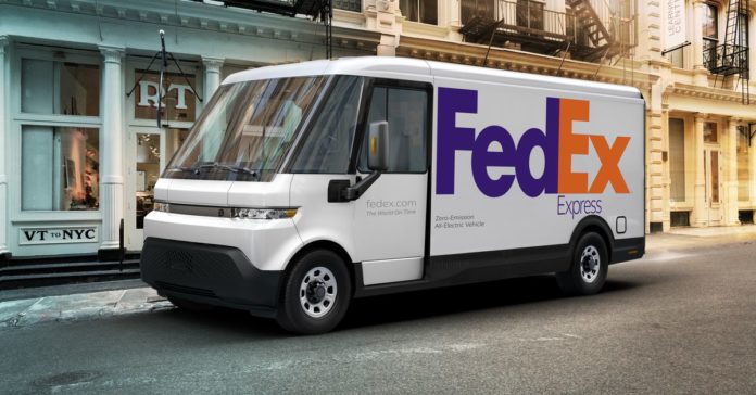 BrightDrop EV600 with FedEx Express Branding