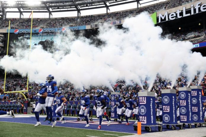 New York Giants run out at MetLife Stadium