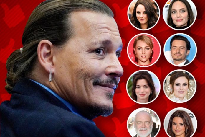 johnny depp celeb supporters