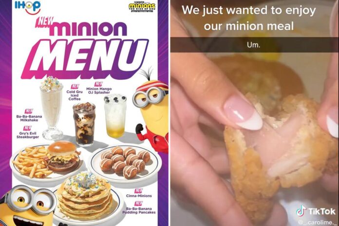 tiktok minion menu ihop 99