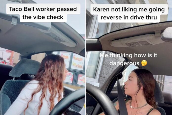 woman reverse drive through 99