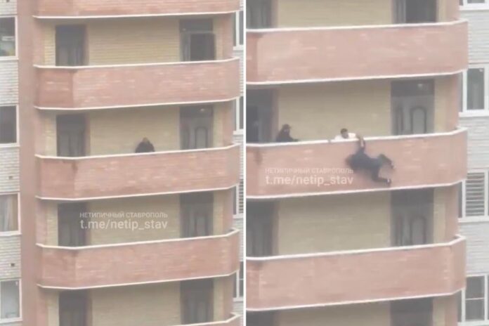 man jumping from balcony feature