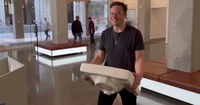 Elon Musk with sink