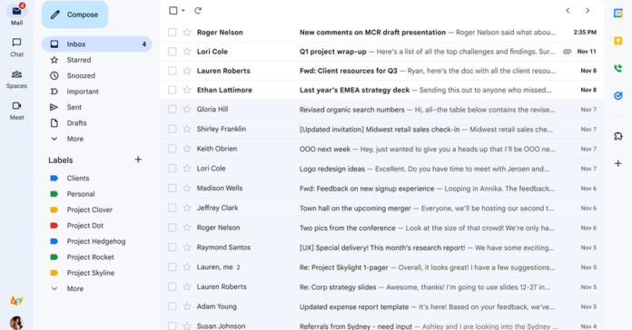 gmail new interface