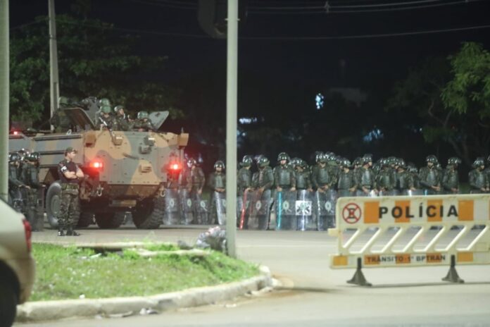 Brazil Army Protecting Protesters