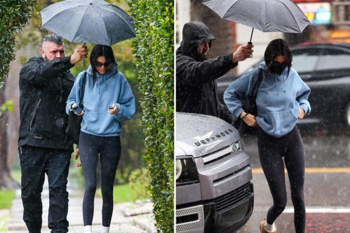 kendall jenners employee held umbrella for her internet ablaze homepage