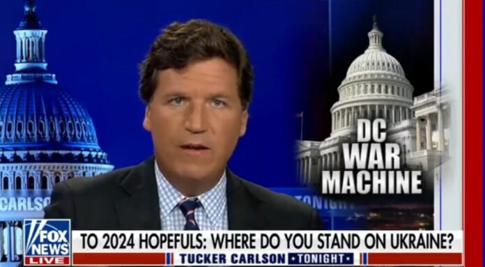 Tucker Carlson Ukraine GOP Presidential Candidates Screen Image 03132023 e1678803702898