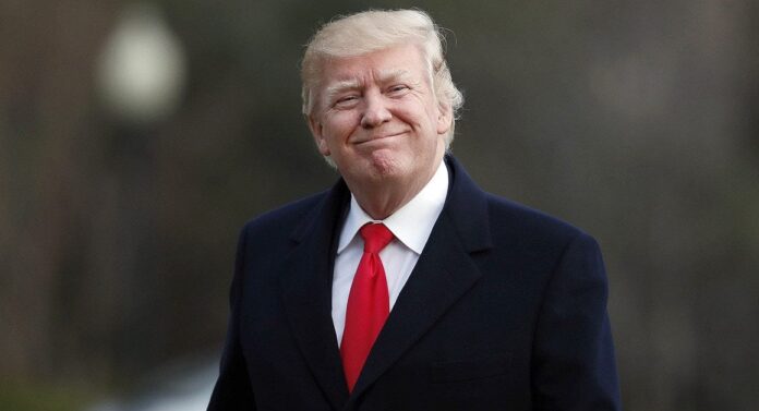 trump smiling