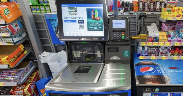 walmart self checkout area