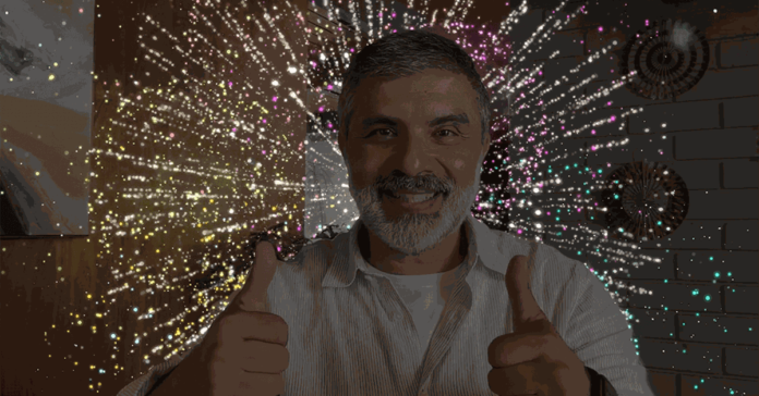 macos sonoma video gesture fireworks two thumbs up