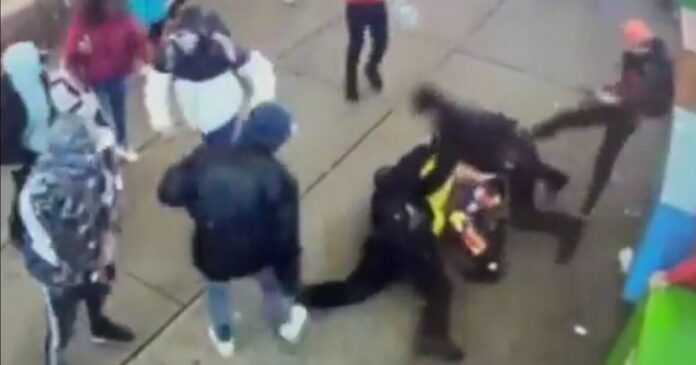 New York Police Attacked by Migrant Mob Times Square Screen Image NYPD Video Dated 01272024 e1706665880686 1200x630