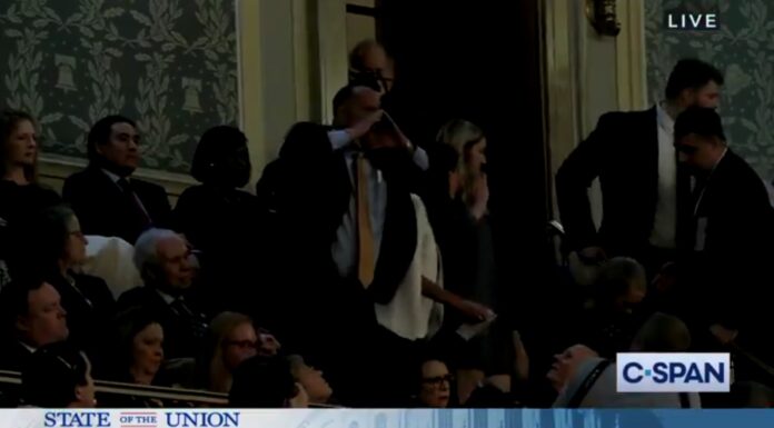 Gold Star Father Steve Nikoui Protests Biden State of the Union Screen Image CSPAN 03072024