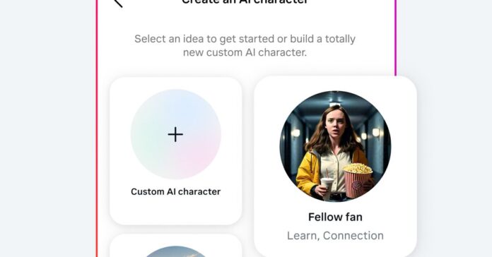 Meta AI character Instagram